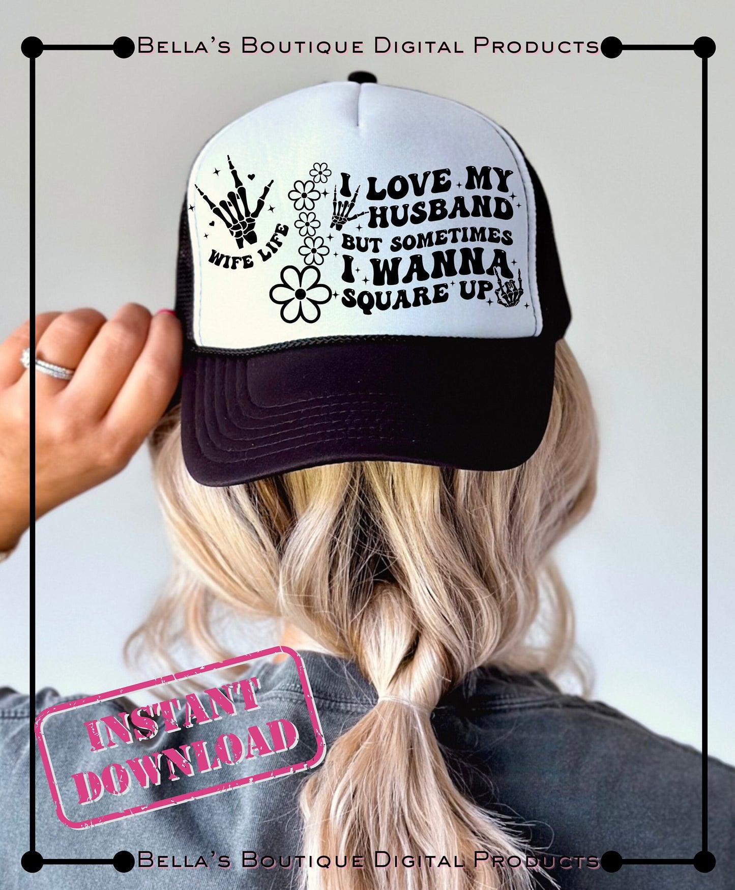 Custom Wife Life T-Shirt Trucker Hat Bag Mug PNG Image Ready to Print! DTF Sublimation Screenprint