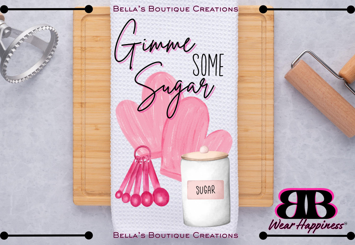 Gimme Some Sugar Pun Kitchen Towel - Waffle Towel - Kitchen Gift - Housewarming Gift - Gifts for Her - Funny Gift - Sarcastic - Funny Towel