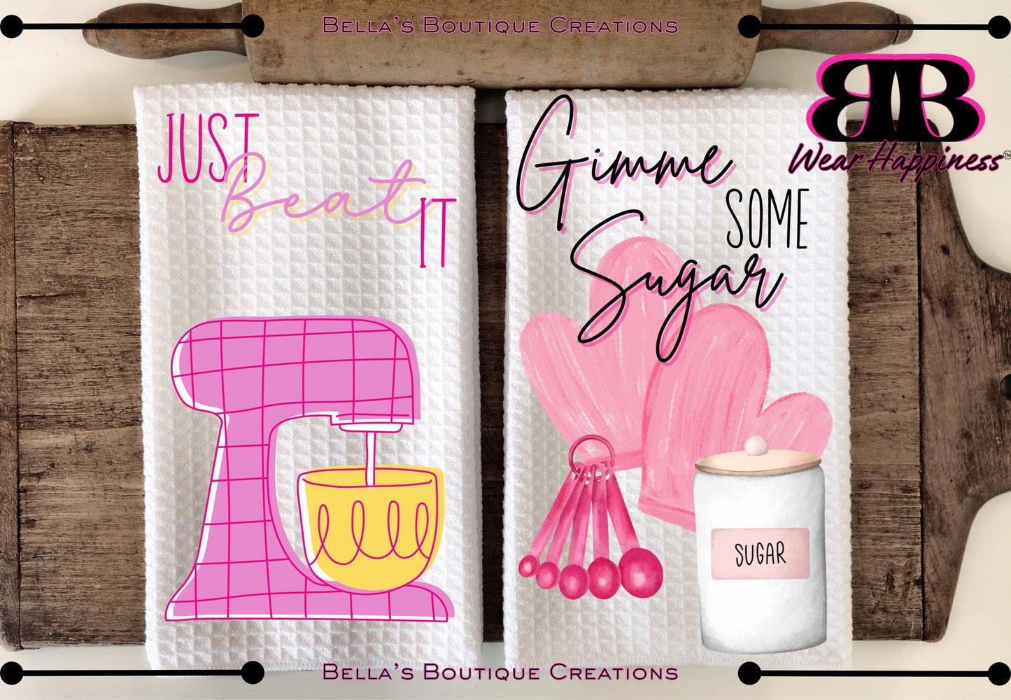 Gimme Some Sugar Pun Kitchen Towel - Waffle Towel - Kitchen Gift - Housewarming Gift - Gifts for Her - Funny Gift - Sarcastic - Funny Towel